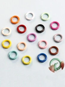 10入組彩色圓形彈簧扣鉤,用於diy合金鑰匙扣 - 彩色 - 查看 1