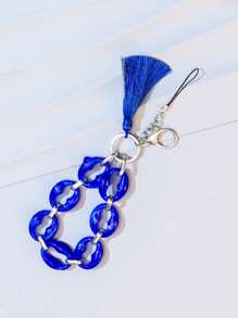 Fashion Fringed Keychain Lanyard - Blue - View 4