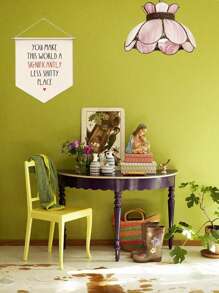 1 件勵志字母設計牆橫幅/帆布印刷品,家居裝飾,促進心理健康康復 - 杏色 - 查看 4