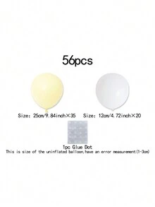 56 件乳膠氣球套裝,diy 組裝愛心形狀白色馬卡龍黃色乳膠氣球適合婚禮、情人節、派對裝飾 - 彩色 - 查看 4