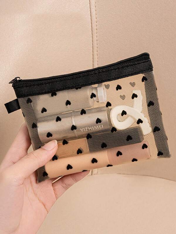 1PC Women Travel Make Up Organizer Storage Pouch Mesh Cosmetic Bag Toiletry Clear Wash Bags Case Women Gifts Girl Gifts Girlfriend Gifts Makeup Organizer Makeup Storage Bag Mini Pouch Travel Small Makeup Case Accessories Make Up Holder Brush Bag Make Up Container Cosmetic Bag Travel Essentials Ladies Accessories Travelling Stuff Makeup Bag School Supplies Make Up Bag Holiday Essentials Makeup Bags Makeup Pouch Holiday Winter Back To School Supplies