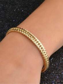 Nooxian 1入時尚街頭風鑲嵌鑽石手鍊,閃耀亮眼的中性立體美鑽手環