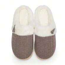 NineCiFun Women's slippers antiskid home cotton slippers memory foam slippers outdoor indoor warm comfortable plush lining bedroom slippers - 咖啡色 - 查看 2