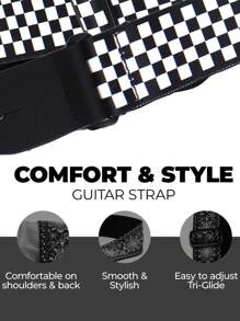 1 件黑白网格吉他背带，100% 软吉他背带，电吉他和原声吉他，厚吉他拨片，吉他背带>电吉他，吉他枕头，吉他圣诞，彩虹吉他背带，厚吉他拨片，吉他，吉他背带，吉他拨片，粉色吉他背带，贝斯吉他独特，吉他手指 - 黑與白 - 查看 8