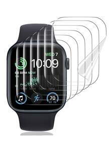 6pcs/Set Transparent Hydrogel Watch Film Protector Compatible With Apple Watch 38/40/42/44/45/49mm Series As A Gift For Students Returning To School - Clear - View 1