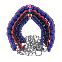 1pc Black And Red Dog Collar With Chain, Suitable For Medium And Large Sized Dogs Weighing From 6-17kg - View 5