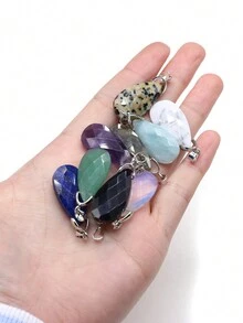 4入組天然石材切面水滴形裸石蛋面奧寶紫晶吊墜,適用於diy項鍊珠寶製作配件、日常禮品 - 4個/包 - 查看 2