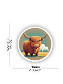 1 Gói Của 50-60 , Phim hoạt hình động vật Loạt Hình dán , Đa chức năng Không thấm nước Tự dính Viết tháu Hình dán , Trang trí Và Cá nhân hóa Sự phối hợp Của Hoạt hình Hình dán , Thích hợp Đối với Điện thoại di động , Va li , Máy tính xách tay , Ván trượt , Lưu trữ Hộp , Cốc Và Khác - W-1674 Bò Tây Nguyên - Xem 2