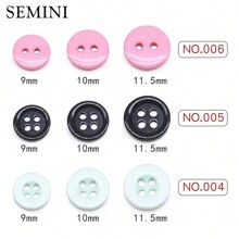 SEMINI 100 件/批樹脂縫紉機扣圓形 9/10/11 毫米縫製羈扣配件手工兒童紐扣工藝品 Diy