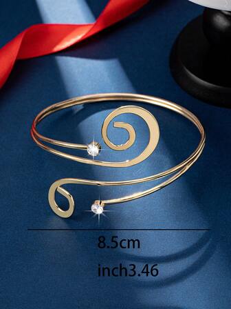 鍍金雙尾魚形臂章,帶水鑽細節