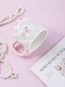 1 个 320ML 陶瓷杯，创意日式樱花设计，适合家庭、办公室、情侣、儿童 - 粉紅色單杯 - 查看 4