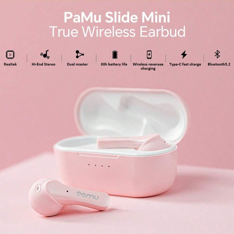 padmate T6C 5.2true wireless earbuds with wireless charging case