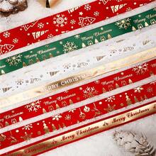 16mm*10Y/Roll Christmas Collection Small Packaging Polyester Red/White/Green Ribbon Elk Snowflake Letters Christmas Strawberry Tarts For Christmas Gift Ribbon Gift Wrapping - Red - View 7