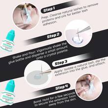 1入組 5ml 眼睫毛延長膠, 專業透明假睫毛延長膠, 2秒快速乾燥, 超強附著力可長達6-7周, 防水,不刺激及防過敏,適用於diy假睫毛聚束及專業使用 - 藍色 - 查看 3