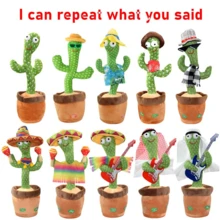 Cactus Bailarín Repite lo Que Dices para Bebé, Cactus Parlante de Juguete Que Baila, Peluche Divertido y Educativo con Grabación 120 Pistas de música Canciones Divertidos y creativos Cactus eléctricos de Peluche regalos para Niños y Niñas - Verde - Ver 3