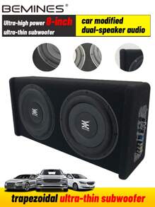 1 Bemines Tc-0802 Black Stereo Subwoofer Trapezoidal Subwoofer Passive Subwoofer Dual Speaker Car Speaker 8-Inch High-Power Audiophile Car Speaker Car Modified Subwoofer Car Trunk Subwoofer Suitable For All Cars - Black - View 1