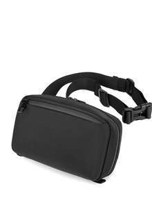 1個黑色男士聚酯纖維胸包腰包,簡單時尚的拉鍊設計,方便旅行,約會和學校的腰包斜背包運動背包適用於商務禮品,丈夫爸爸情人節禮物男士 - 黑色 - 查看 4