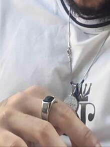 Men's Single Ring - Bạc - Xem 4