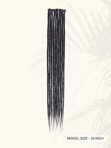 Synthetic Dreadlock Extensions Hippie Single Ended Dreads   Loc Extensions Reggae Style Crochet Hair for  Women - Black - View 4