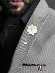 時尚男士花式裝飾胸針瀑布短針,配珍珠在派對上展現時尚造型 - 粉色 - 查看 7