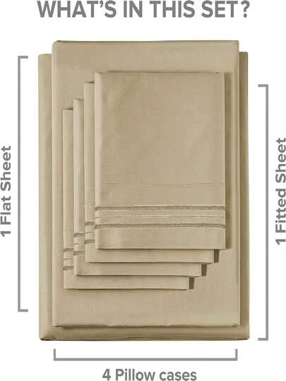 CGK Linens 6 Piece Extra Deep Pocket Microfiber Sheet Set - California King - Beige