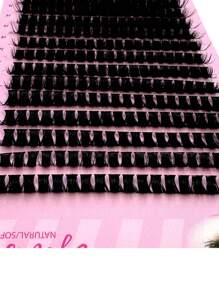 HBZGTLAD 14 Rows 80D Cluster Eyelash Extensions 266 Strands Natural Looking Handmade Lashes 3D Mink Fur Mixed Length Faux Mink Lashes, Thermoformed Packaging Lash Clusters,Eye Lash Clusters,Individual Eyelashes,Lashes,Fake Lashes