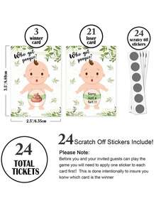 1set/24pcs Exciting Baby Gender Reveal Party Game Card - Baby reveal card - View 2