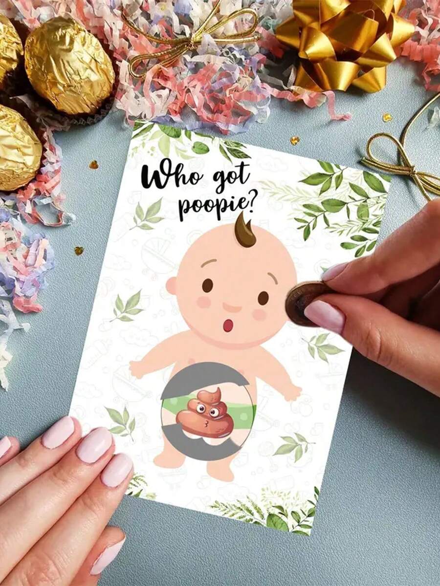 1set/24pcs Exciting Baby Gender Reveal Party Game Card - Baby reveal card - View 1