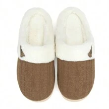 NineCiFun Women's slippers antiskid home cotton slippers memory foam slippers outdoor indoor warm comfortable plush lining bedroom slippers - 棕色 - 查看 2