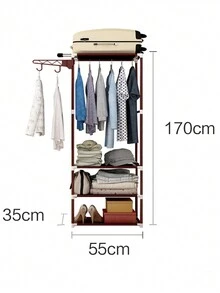 Freestanding Wardrobe With Shelves For Clothes Buildable Minimalist Wardrobe Rack - Multicolor - View 3
