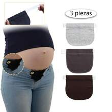 3 Pack Embarazo, Extensor de cintura para embarazo, Extensor de cintura, Extensor de cintura de jeans elásticos, Extensor de cintura de maternidad, Jeans para hombres y mujeres - gris oscuro+café+gris blanco - Ver 1