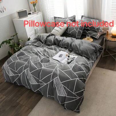 1pc Single Bedding Cover Made Of Aloe In Modern Style, Color Gray(Without Pillowcase)
