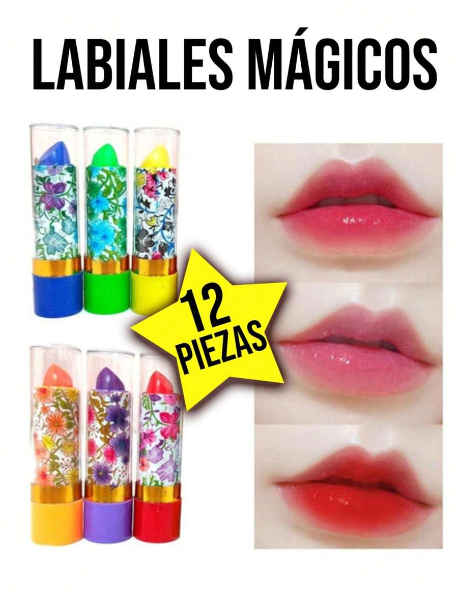 Kabocha Shop 12 piezas Labial mágico cambia de color con el ph de tu piel - On An Adventure - Ver 1