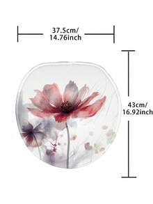 1入組花卉圖案數字印花淋浴簾或浴墊 - 彩色 - 查看 4