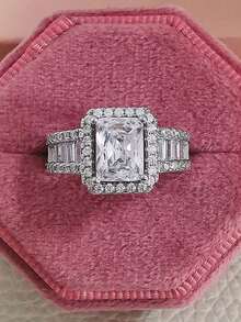 1pc Fashionable Elegant Women'S Ring, Suitable For Shopping And Parties, Gift For Valentine'S Day, Christmas, Thanksgiving R4607b - White - View 4