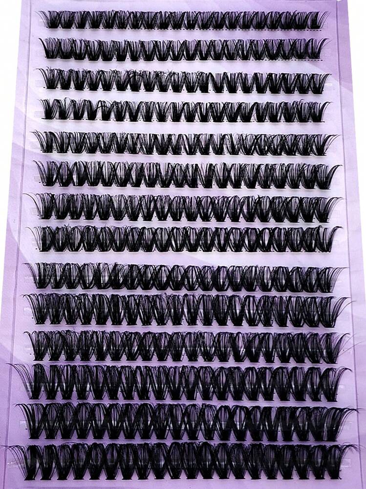 HBZGTLAD 280 Stück, 14 Reihen, 60/80 Stränge, 0,05 mm Kunstmarder Wimpern 9-16 mm gemischte Länge, 3D Russisches Volumen Einzelwimpern, Salon Make-up Schwarze Kunstwimpern in lila Box, Wimpernbüschel, Einzelwimpern, Wimpern, Kunstwimpern - Schwarz - Übersicht 5