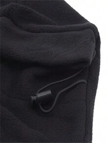 1 件黑色防風羊毛冬帽適合騎乘、滑雪、戶外活動 - 黑色 - 查看 7