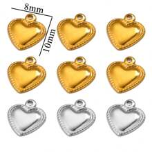 50 Mặt dây chuyền hình trái tim bằng thép không gỉ thời trang dành cho nữ DIY, vòng cổ, phụ kiện trang sức, vòng tay, bùa Valentine - mặt dây chuyền tình yêu - Xem 6