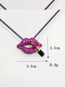 3件3色性感唇形美甲饰品3D金属爱心唇形美甲饰品合金DIY美甲装饰指甲宝石美甲用品 - 彩色 - 查看 3