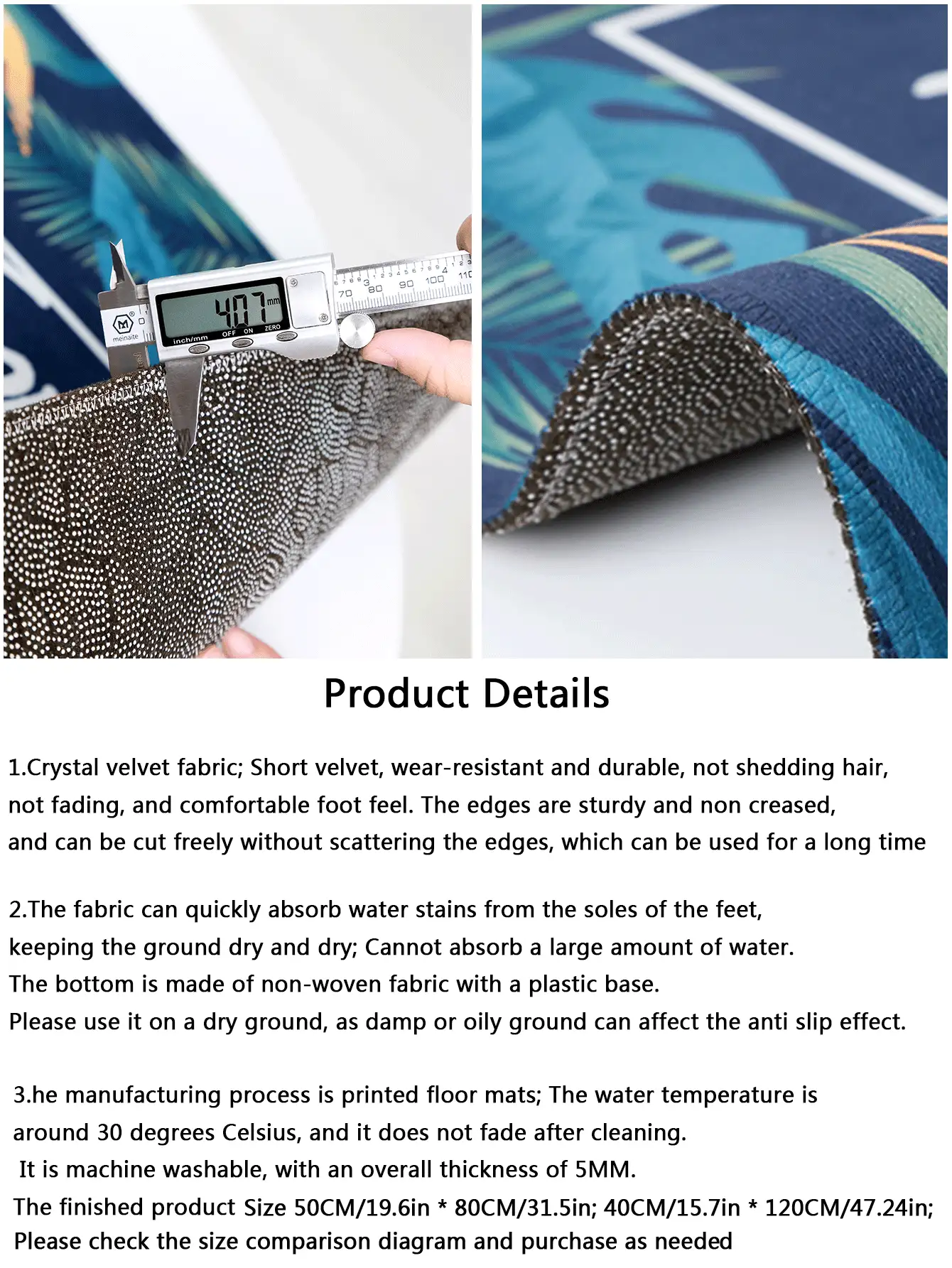 1pc Geometric Pattern Kitchen Carpet Floor Mat For Entrance Door - Apricot - View 4