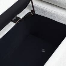 WellMall Linen Upholstered Bed End Storage Bench,Bedroom End of Bed Storage Bench with 2 Cylider Pillow Arms,44' Long Storage Ottoman Bench with Golden Metal Legs for Living Room Entryway and Window - 白色 - 查看 5
