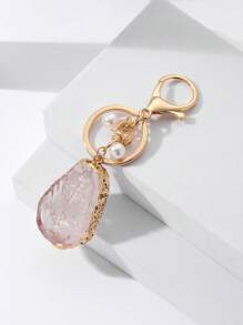 珍珠和水晶吊墜鑰匙圈