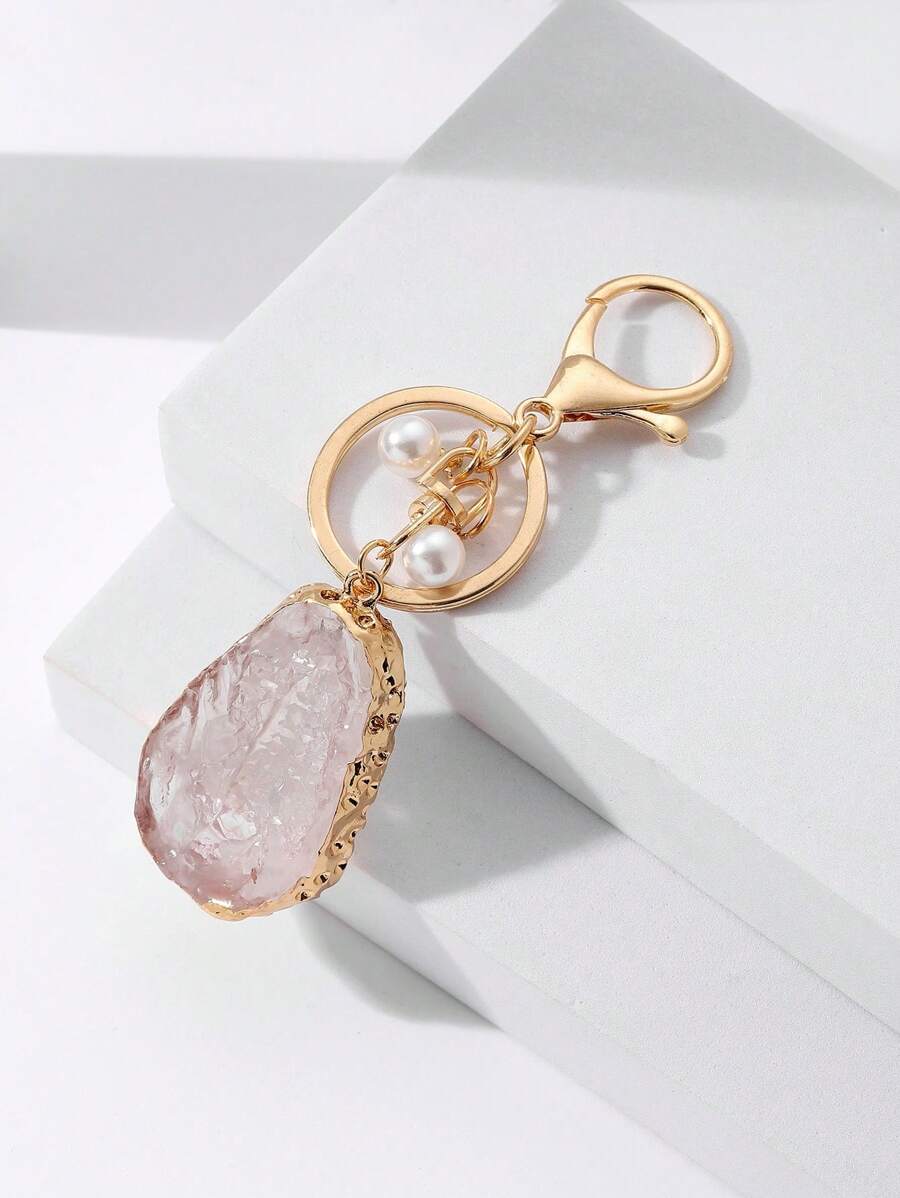 珍珠和水晶吊墜鑰匙圈