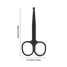 迷你不銹鋼圓形美容修剪剪刀適用於鼻毛、眉毛、便攜式鼻毛修剪器 - 黑色 - 查看 6