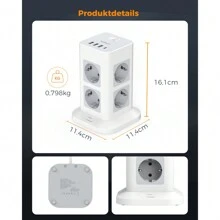 Electrical Sockets & Plugs Adaptors - Grey - View 2