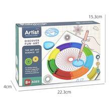 Conjunto De Regla Mágica En Espiral Para Dibujo, Que Incluye Plantilla De Dibujo, Regla Y Conjunto De Papelería, Adecuado Para Niños - Multicolor - Ver 2