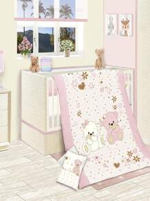 Set de Edredon de 6 pzas para Cuna Mod TERNURA - Rosa - Ver 2