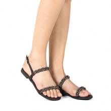 Women Flat Sandals - màu đen - Xem 2