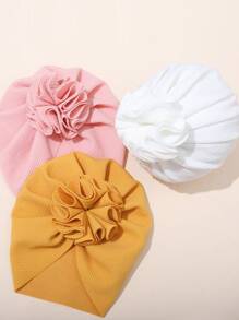 1pc Cute Soft Flower Hat For Baby Girls, Princess Style - White - View 4