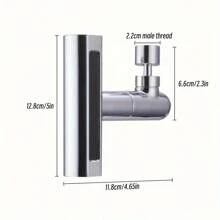 1入防濺灑廚房水龍頭,4合1 360°普遍旋轉節水器瀑布式出水口,通用接頭可用於加壓延長水龍頭,適用於廚房、浴室和戶外花園